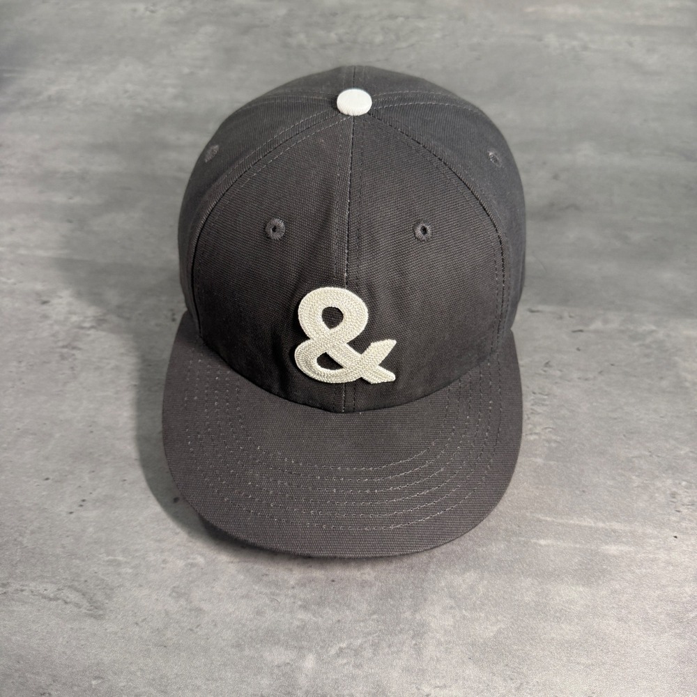 Hedley & Bennett Chef Hat Charcoal Grey Ampersand Logo Leather Strapback Cap